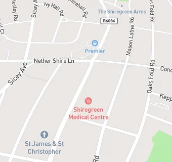 map for Shiregreen Medical Centre