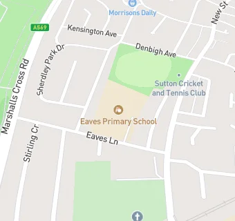 map for Eaves Primary School