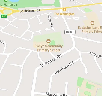 map for Evelyn Community Primary School