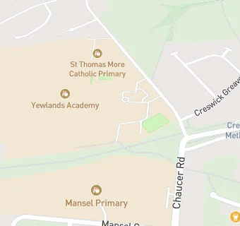 map for Yewlands School Technology College