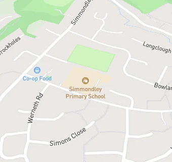 map for Simmondley Primary School