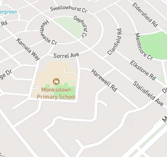 map for Monksdown Junior School