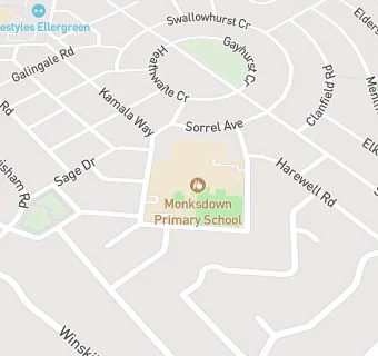 map for Monksdown Community Infant School