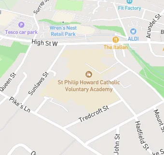 map for St Philip Howard Catholic Voluntary Academy