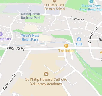 map for Mydentist, High Street West, Glossop 