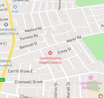 map for Levenshulme Medical Practice