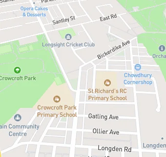 map for Crowcroft Park Primary School