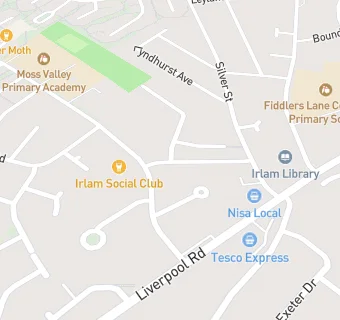 map for Higher Irlam Social Club