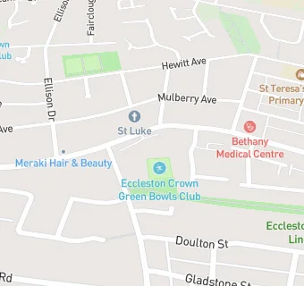 map for Eccleston Bowling Club