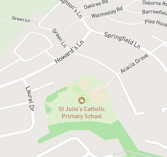 map for St Julie's County Primary School