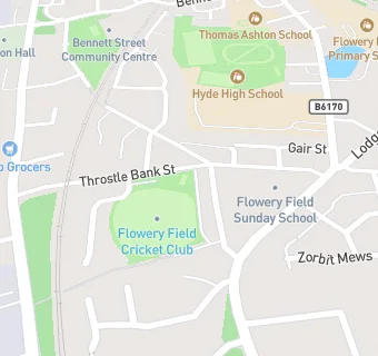 map for Flowery Field Cricket Club