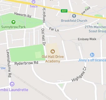 map for Old Hall Drive Academy