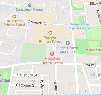 map for Moss Side Health Centre