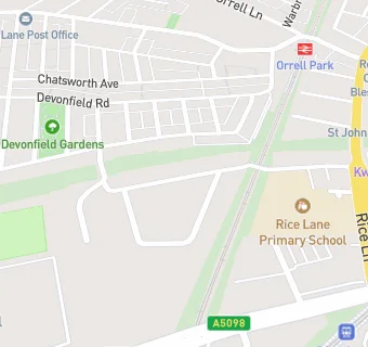 map for Rice Lane Infant and Nursery School