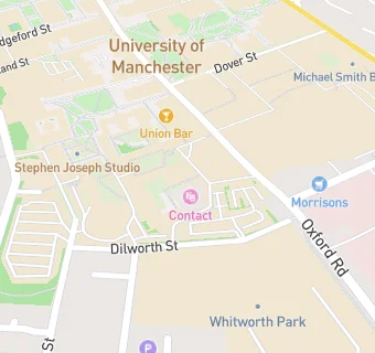 map for Contact Theatre also T/as Manchester Young People's Theatre