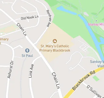 map for St. Mary's  Catholic Primary Blackbrook