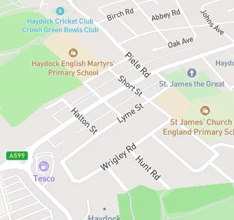 map for St James' Church of England Primary School