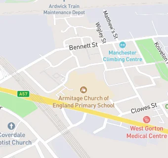 map for Armitage Cofe Primary School