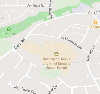 map for Deepcar St John's Church of England Junior School