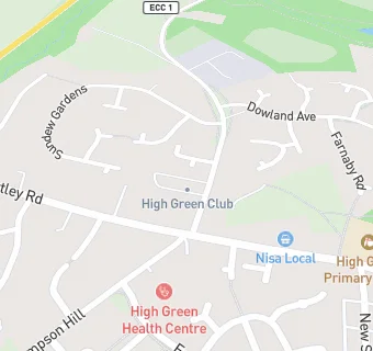 map for High Green Working Mens Club