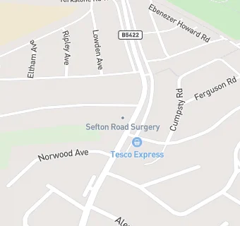 map for Sefton Road Surgery