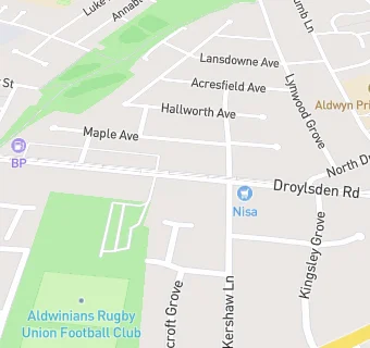 map for Aldwinians Rugby Union Football Club (RUFC)