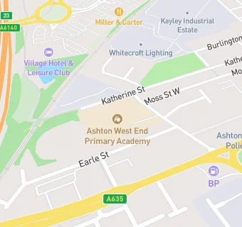 map for Ashton West End Primary School