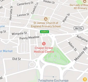 map for Ashton Medical Group - Chapel House