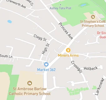 map for Astley Labour Club