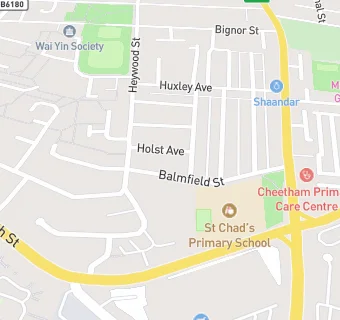 map for St Chads R C Primary School