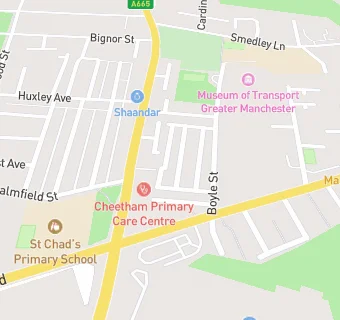 map for Cheetham Hill Primary Care Centre