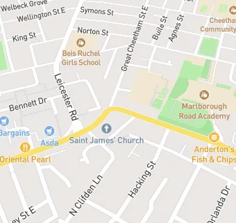 map for St James Parish Church Lunch Club