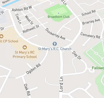 map for St Mary's RC Infant and Nursery School