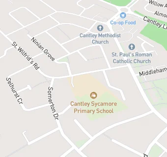 map for Cantley Sycamore Primary School