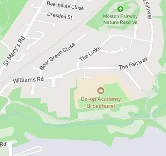 map for Co-operative Academy Broadhurst