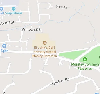 map for St John's CofE Primary School Mosley Common