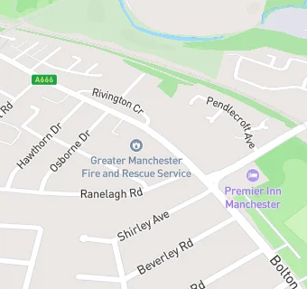 map for Greater Manchester Fire & Rescue Service