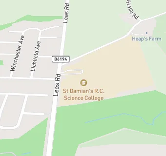 map for St Damian's RC Science College