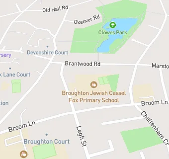 map for Broughton Jewish Cassel Fox Primary School