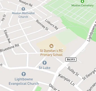 map for St Dunstans RC Primary School