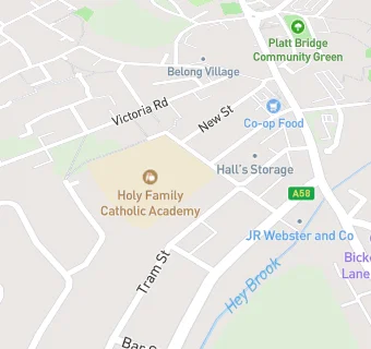 map for Holy Family Catholic Primary School Platt Bridge