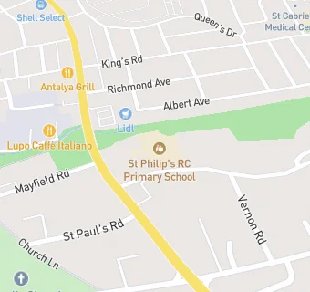 map for St Philip's RC Primary School