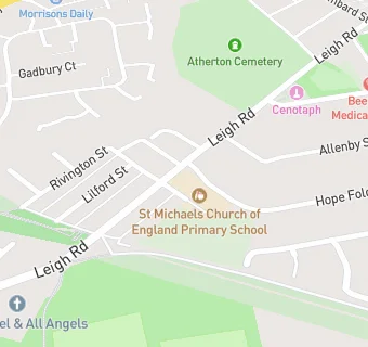 map for St Michael's CofE Primary School, Howe Bridge