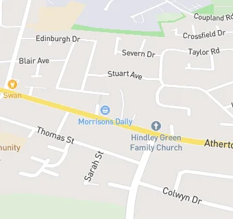 map for Cornerstone Family Church (Hindley Green)