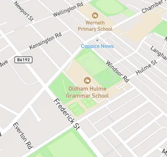 map for Hulme Grammar Schools