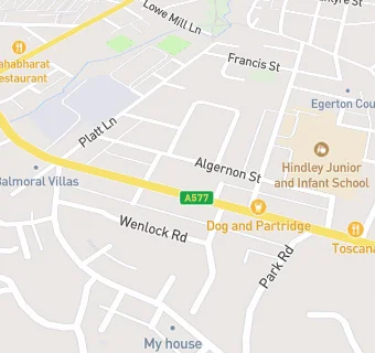 map for Hindley Fish & Chips