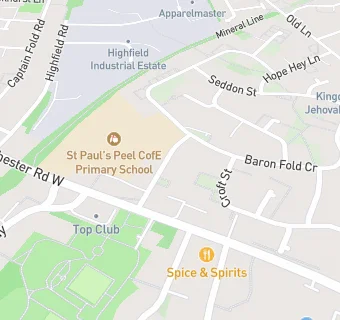 map for St Paul's Peel CE School Breakfast Club