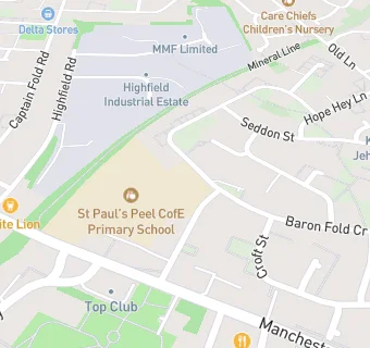 map for St Paul's Peel CofE Infant School