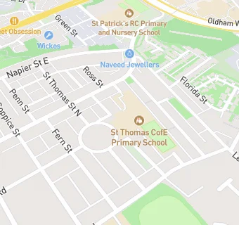 map for St Thomas CofE Primary School