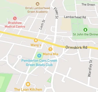 map for Lamberhead Green WM Club